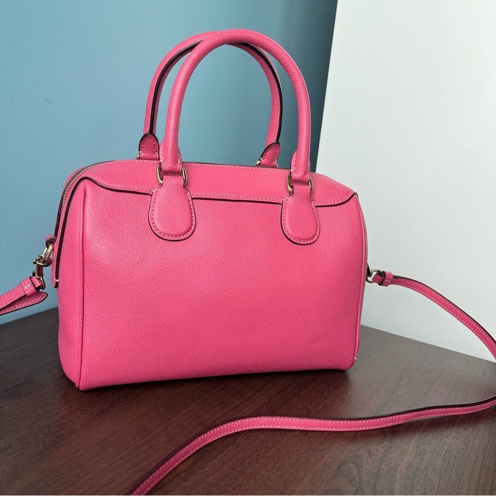 COACH Hot Pink Rowan Bennet Satchel Boston Bag Tote Crossbody Handbag - Picture 13 of 13